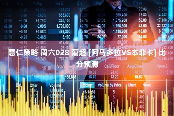 慧仁策略 周六028 葡超 [阿马多拉VS本菲卡] 比分预测